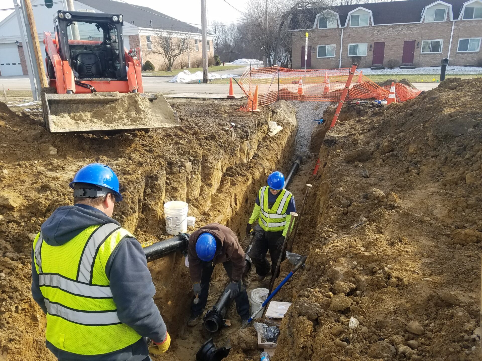 JEM Plumbing installing a commercial water line