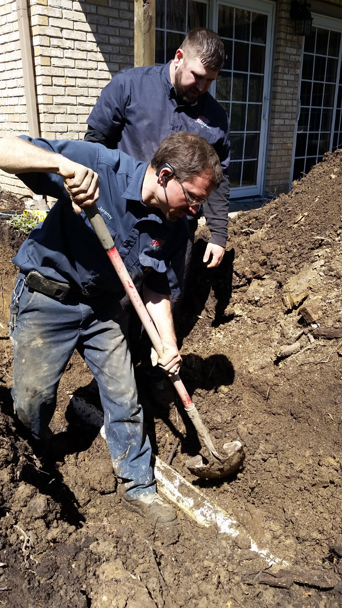 JEM Plumbing digging out old drainage lines