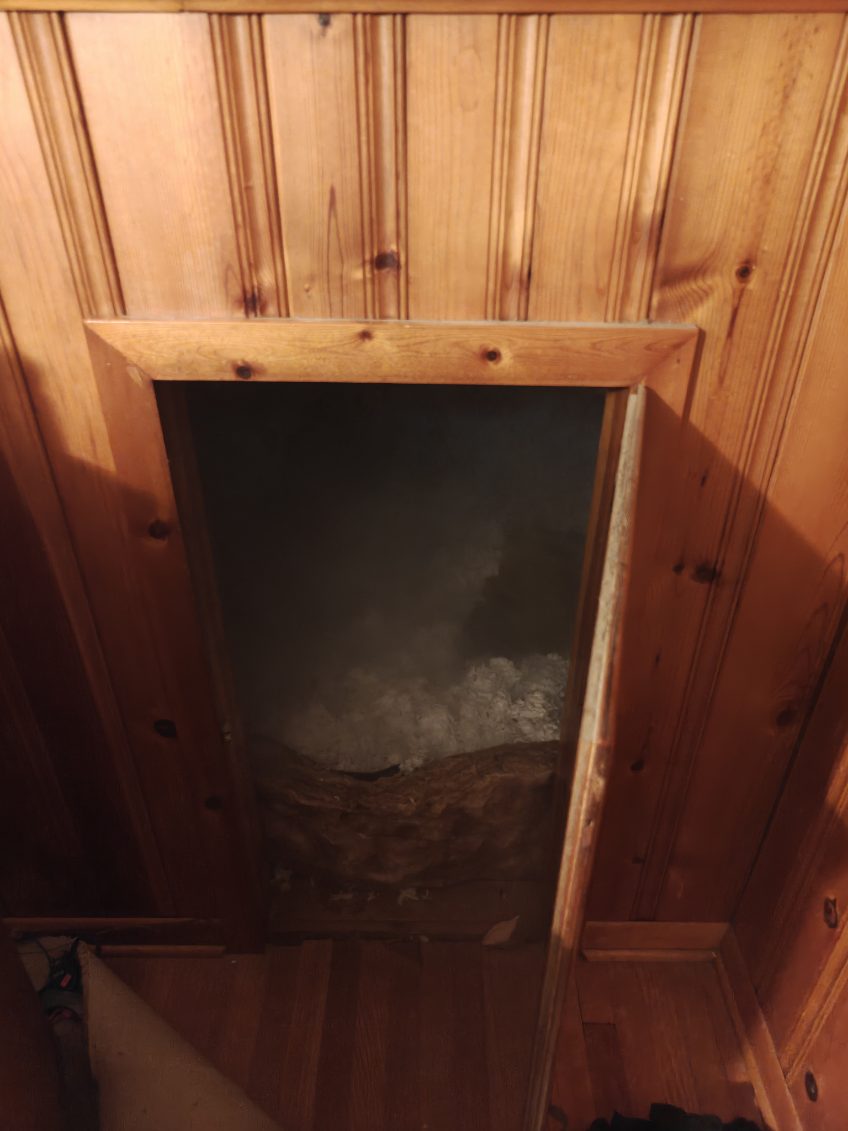 Smoke Test Attic access smoke test in attic to find sewer odor