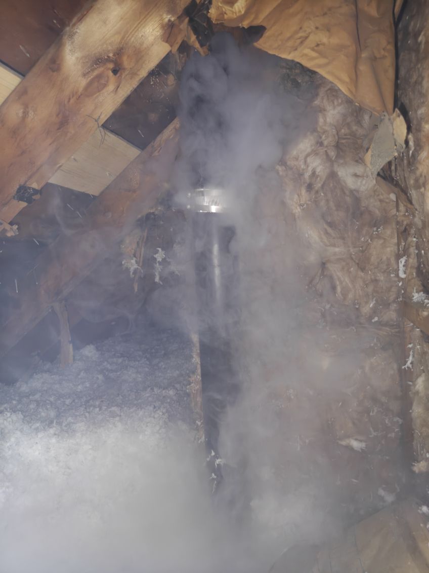 Smoke Test smoke testing to find sewer odor